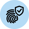 Fingerprint and shield icon